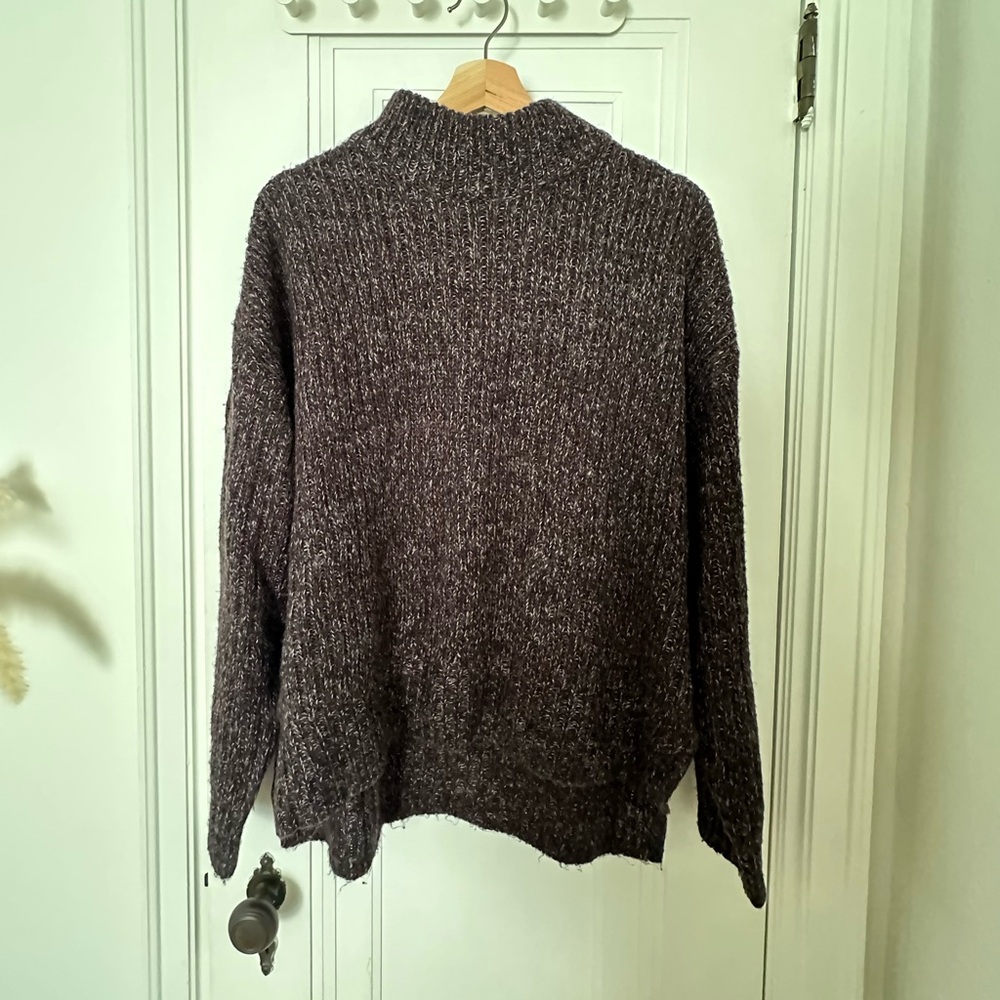H&M cable knit turtle neck sweater oversized Medium dark grey